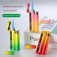 Metal Refillable Butane Torch Lighter Pipe Cigar Lighter Jet Flame Lighter LED