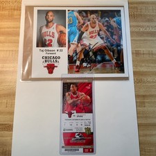Taj Gibson NBA Debut ticket 10/29/09 Chicago Bulls v. S.A. Spurs + signed photo