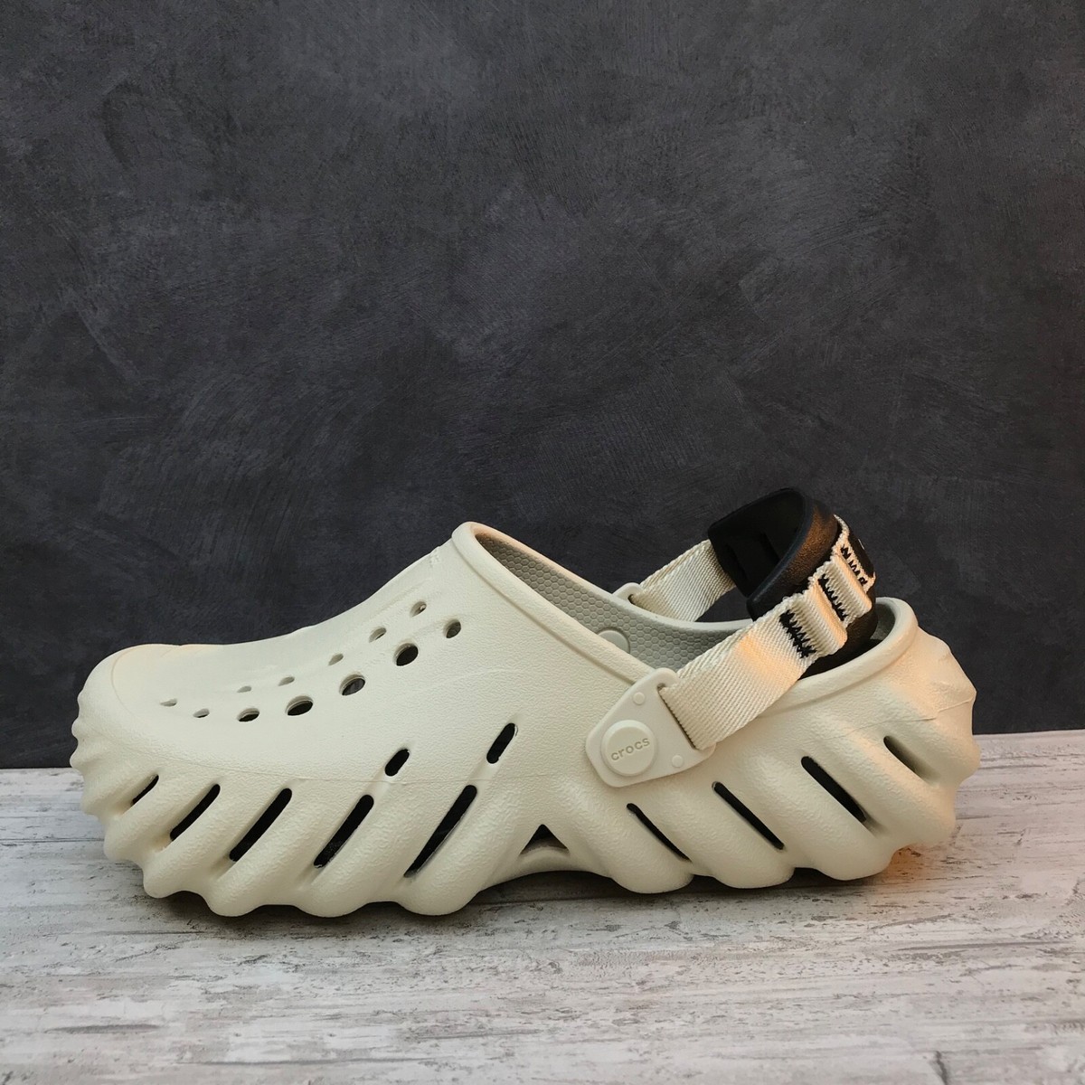 Crocs Echo Clog Bone/Black Select-a-Size | eBay
