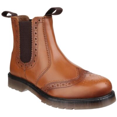 Herren Amblers Dalby Zum Überziehen Leder Brogue Händler Stiefelette Größen 6 bis 15