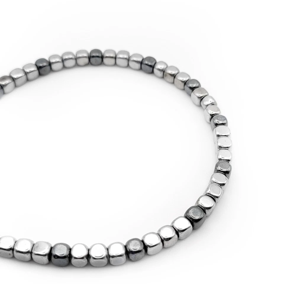 Bracciale da Uomo con Ematite Argento Canna di Fucile Braccialetto Pietre Dure - Immagine 2 di 4