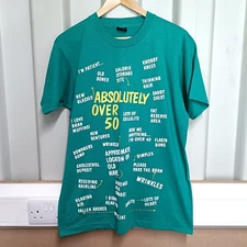 Screen Stars Mens Unisex Green T-Shirt Size Large Vintage Single Stitch 90s USA