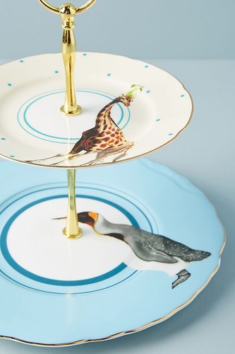 Anthropologie New Yvonne Ellen Lilibet Serving Stand ~ Penguin & Giraffe Design - Picture 2 of 2