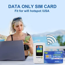 30GB 1Year USA Data Only SIM Card for 4G Devices