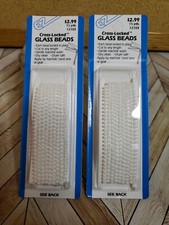 NOS 2 Pack EZ International Cross-Locked Glass Beads Pearl 3 Yards Made in USA