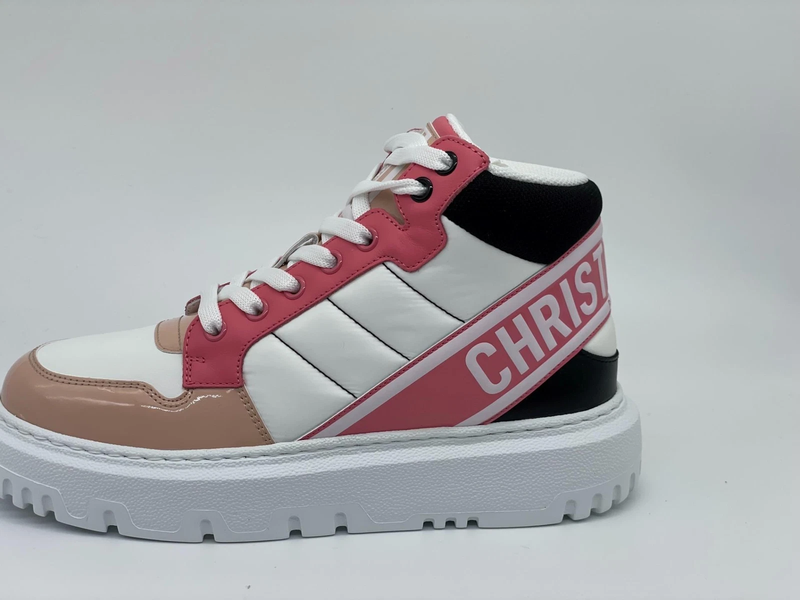 Baskets hautes femmes DIOR D PLAYER cuir nylon chaussures multicolores