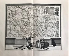 Rome. Design. Plan Of Rome Via Latina. Original Engraving. Amsterdam 1704
