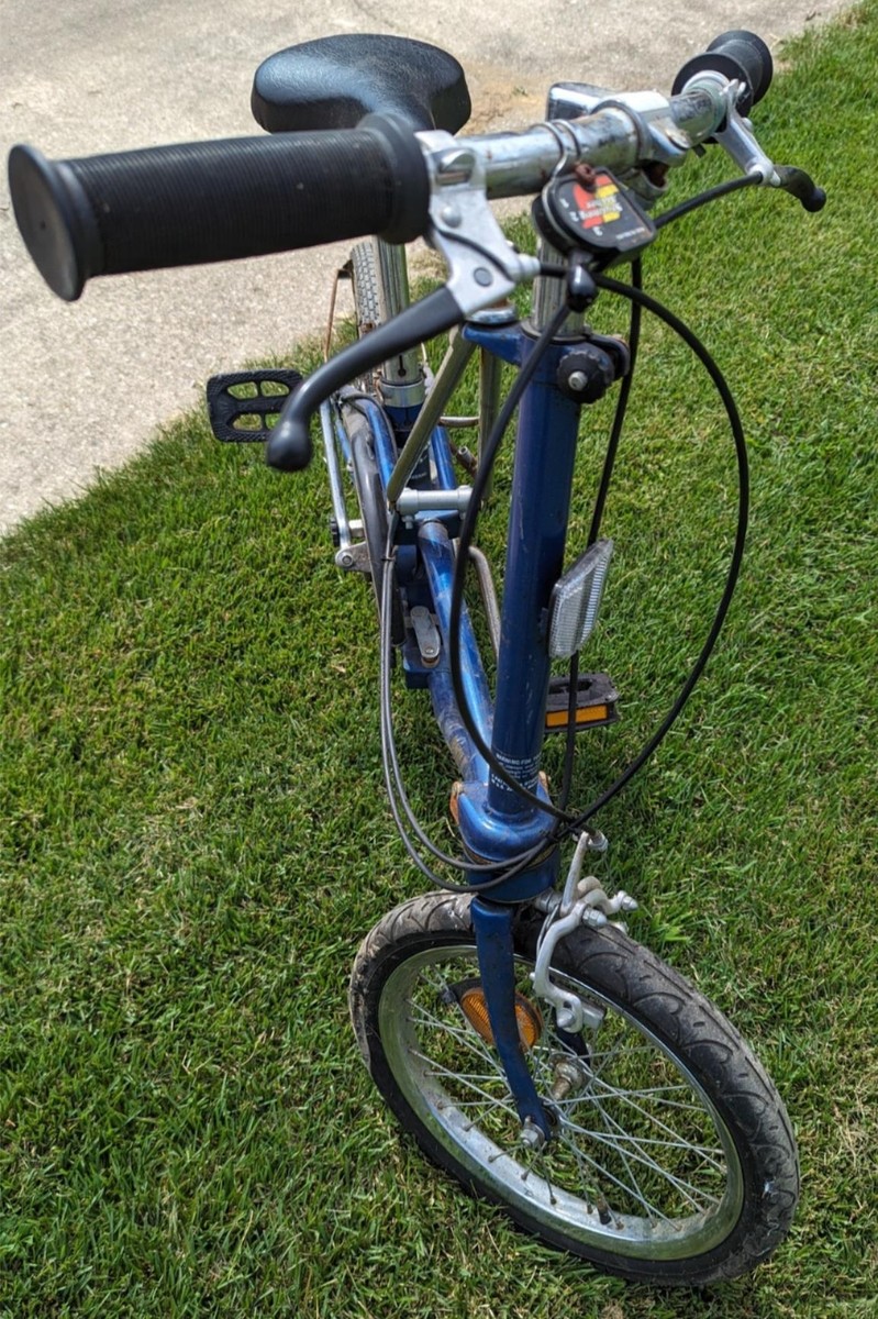 Sweet Vtg Blue Dahon III Folding Bicycle Bike, 3 Spd Camping City
