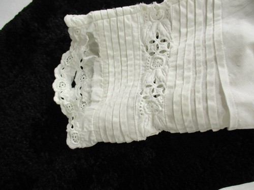 (2) Victorian Early 1900s Cotton Nightgowns White L/S Eyelet High Low Long Small - Picture 13 of 21