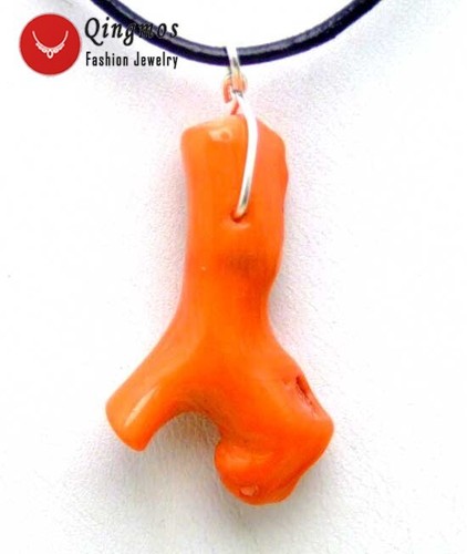5*40mm Orange Branch Natural Coral Pendant Necklace for Women Jewelry nec5607 - Picture 2 of 5
