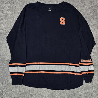 Syracuse Orange Shirt Women's L Blue Colosseum Own The Stands L/S