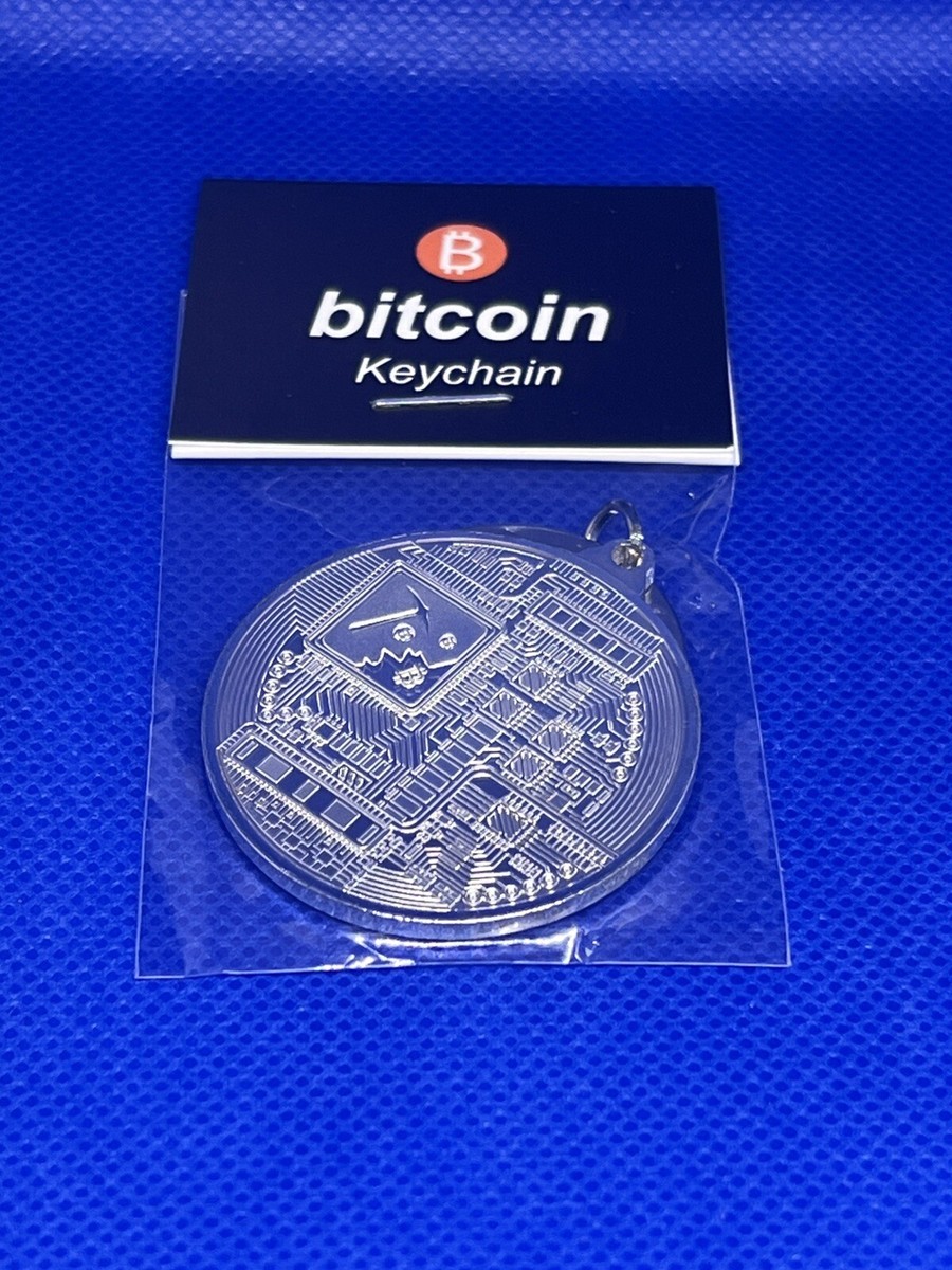 Silver Bitcoin Key Chain with Keyring | eBay UK