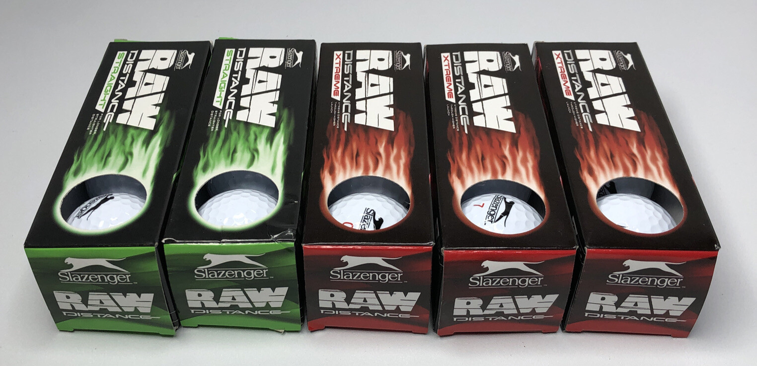 Slazenger Raw Distance Straight & Xtreme Golf Ball Lot of 5 Boxes of 3 Balls New