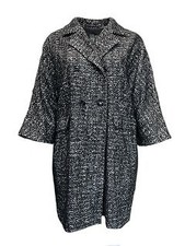 Marina Rinaldi Women's Black Notte Button Closure Coat Size 14w/23 Nwt