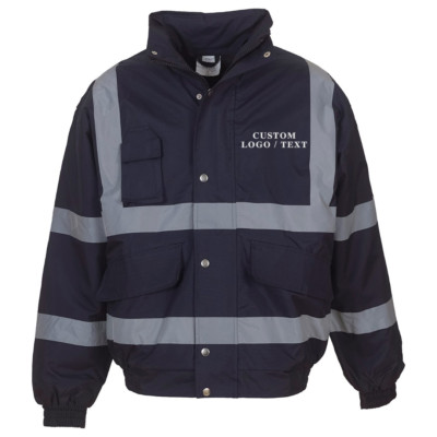 Hi-Vis Classic Bomber Jacket | Custom Embroidered Text or Logo | Workwear