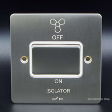Deta Ultra Flat Plate Satin Chrome Fan Isolator Switch • 8107SCW