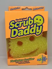 Scrub Daddy FlexTexture Yellow Scrubber Cleansing Pad Scratch Free Resists Odor