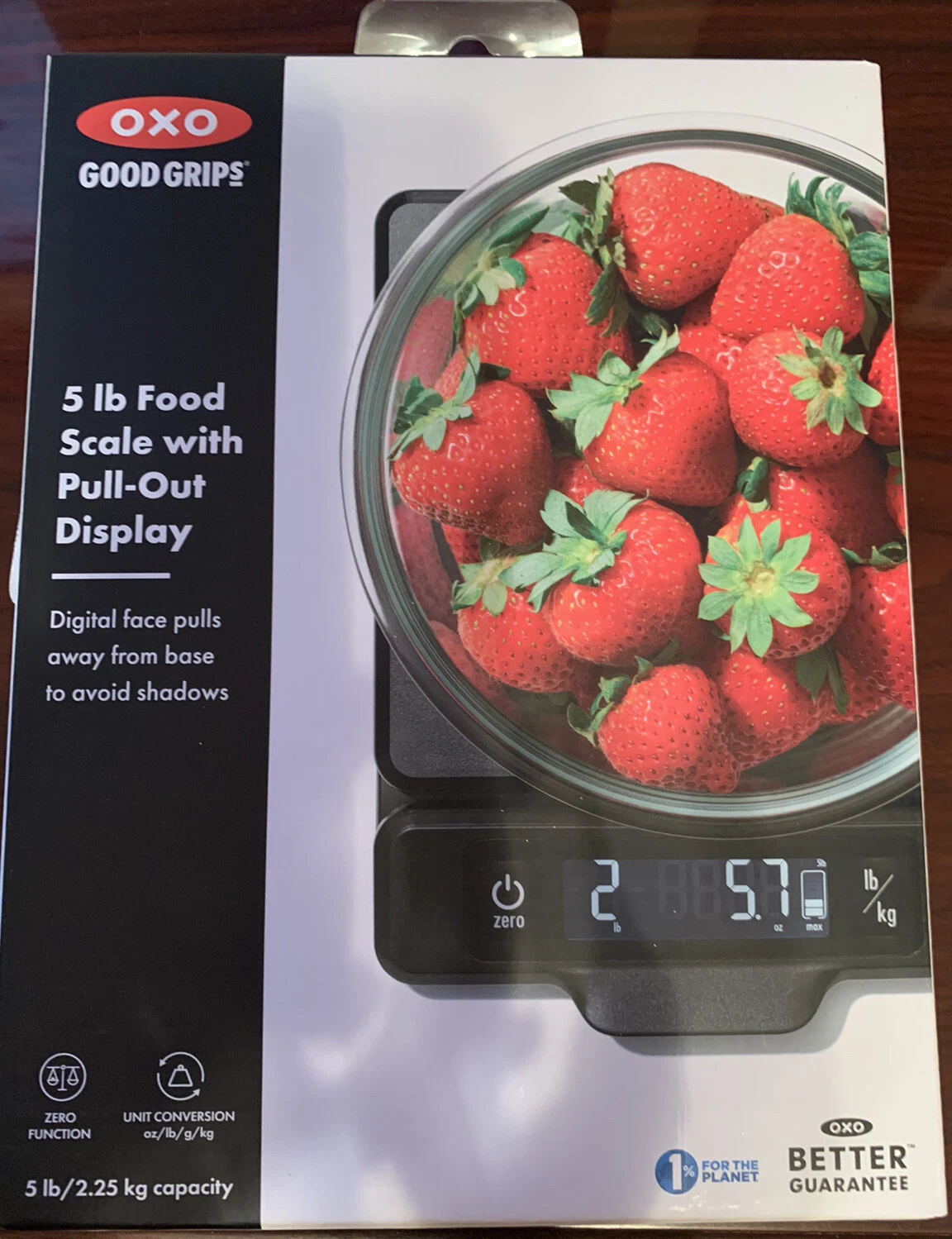Oxo Good Grips 5 lb Food Scale with Pull Out Display Digital Face Pulls Away New