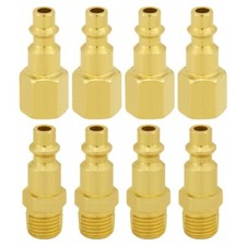 8PCS Brass 1/4 Inch NPT Female and Male Industrial Air Hose Quick Connect Air...