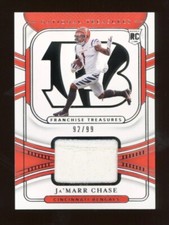 JA'MARR CHASE 2021 Panini National Treasures 92/99 Franchise Patch ROOKIE Card