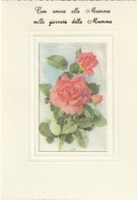 1 card Italian Mother's Day Greeting card Printed on Silk giornata Mamma