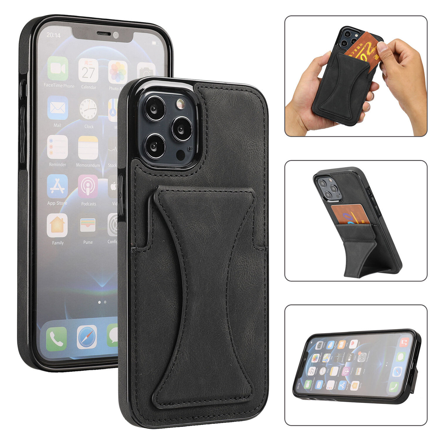 For iPhone 14 Plus Pro Max 13 12 11 Shockproof Leather Wallet Card Slot Case