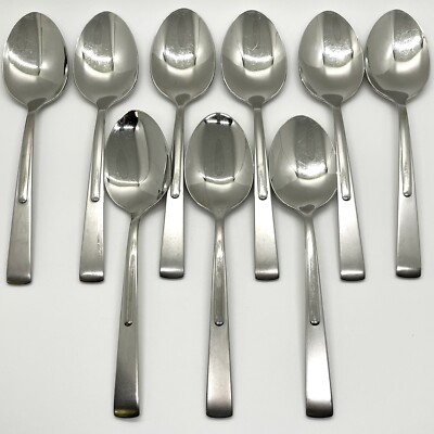 Lot of 9 Centigrade Oneida USA Place/Oval Soup Spoons Flatware Stainless Steel