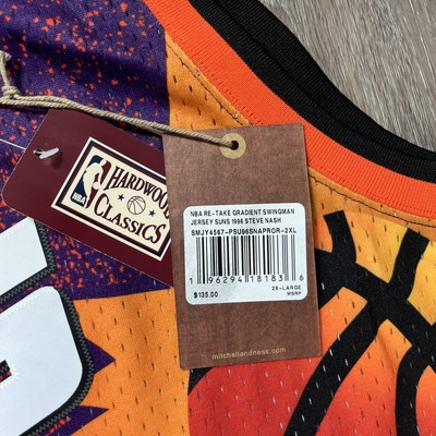 Men's Mitchell & Ness Steve Nash Orange/Black Phoenix Suns 1996/97 Hardwood  Classics Fadeaway Swingman Player Jersey