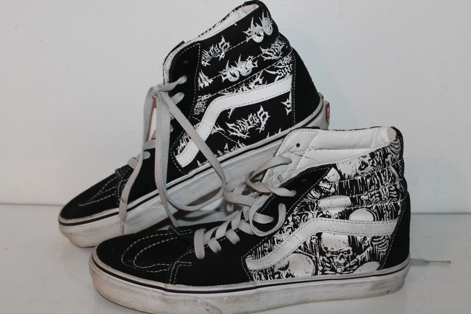 Vans Hi Skulls Sneakers Casual 500714 NeroBianco Tela Uomo US Taglia 8