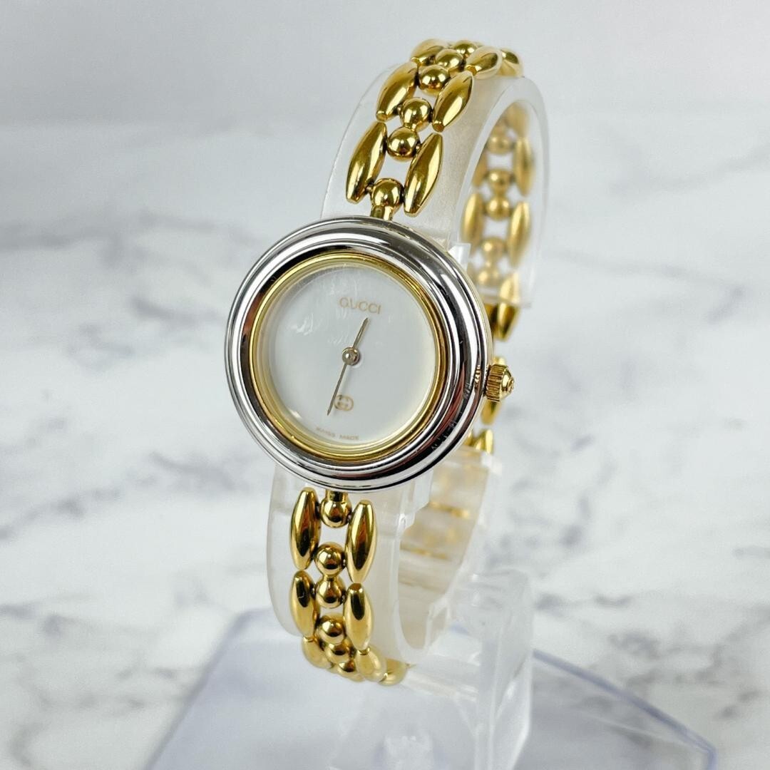 Gucci Change Bezel 6 Colors White Gold Quarz Women Watch Metal Bezel 11
