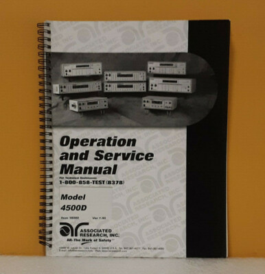 Associated Research Item 38088 Model 4500D Ver 1.00 Operation and Service Manual