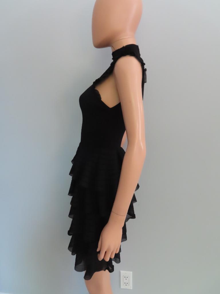 Alice + Olivia Black Tiered Ruffle Fit & Flare Kn… - image 7