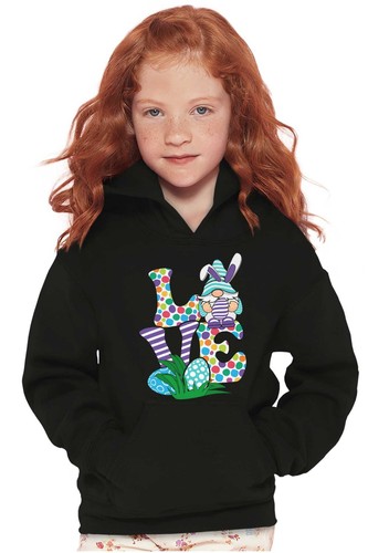 Cute Spring Easter Bunny Gnome Egg Hunt Love Youth Girls Hoodie Sweatshirts Kids - Picture 3 of 7