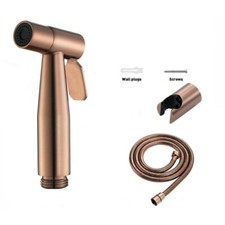 Hand Held Brushed Rose Gold Bidet Sprayer Stainless Steel Diaper Douche 3pcs Set