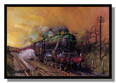 LMS Black Five nimmt Wasser mit Geschwindigkeit gerahmtes Bild Cuneo kostenlose P & P UK