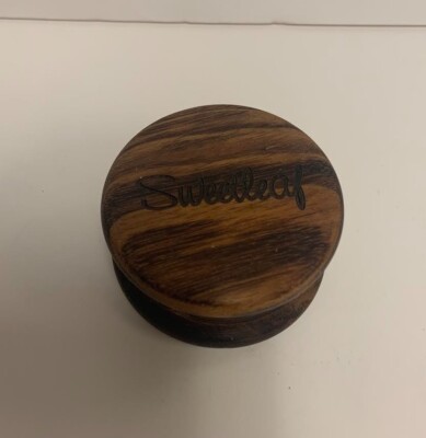 2 layer wood tobacco cigarette grinder SWEETLEAF WOODEN SHREDDER 2-PIECE TOBACCO HERB GRINDER 2 INCHES SMALL