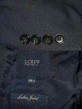J.CREW Ludlow Dark Navy Blue Cotton Sport Coat Blazer Suit Jacket Men 38S