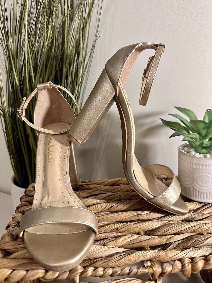 Taylor gold hotsell ankle strap heels