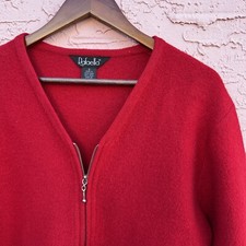 Rafaella Jacket Red Full Zip Wool Size S Pockets
