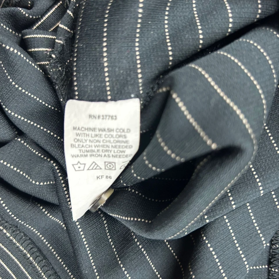 Camisa Polo Top Flite Para Hombre Grande Negra Rayas Mangas Largas Foto 4 de 4