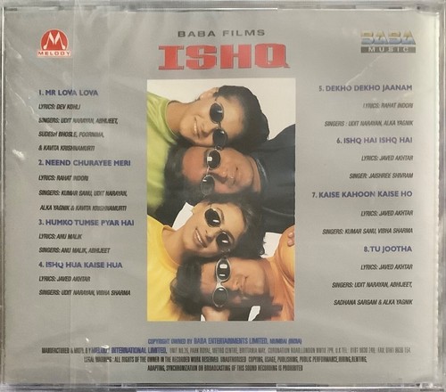 Ishq - RARE MELODY Bollywood Music CD BMCD 1001 + 1 Free CD - Picture 2 of 2