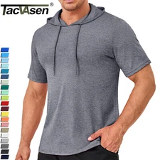 Men's Casual Hoodies Short Sleeve Cotton Activewear Summer Quick Drying T-Shirts