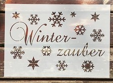 Shabby Chic Schablone Farbe Schrank Kommode Nostalgie Vintage Winter Zauber