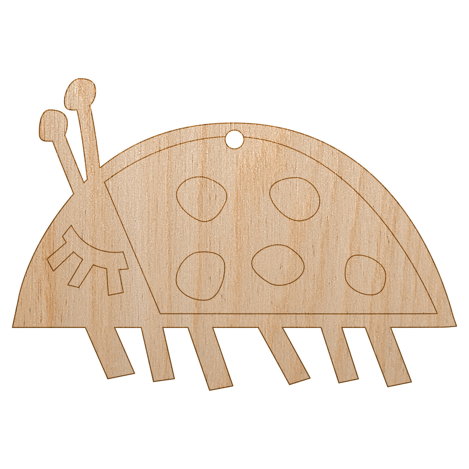 Hand-Painted Ladybug Wood Ornament for Christmas Tree Decoration