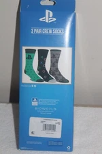 PlayStation 3 Pairs Crew Socks Fits Shoe Size 8 to 12 Bioworld New