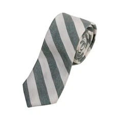 Holt Renfrew NWT Grey Striped Silk Skinny Tie 16375