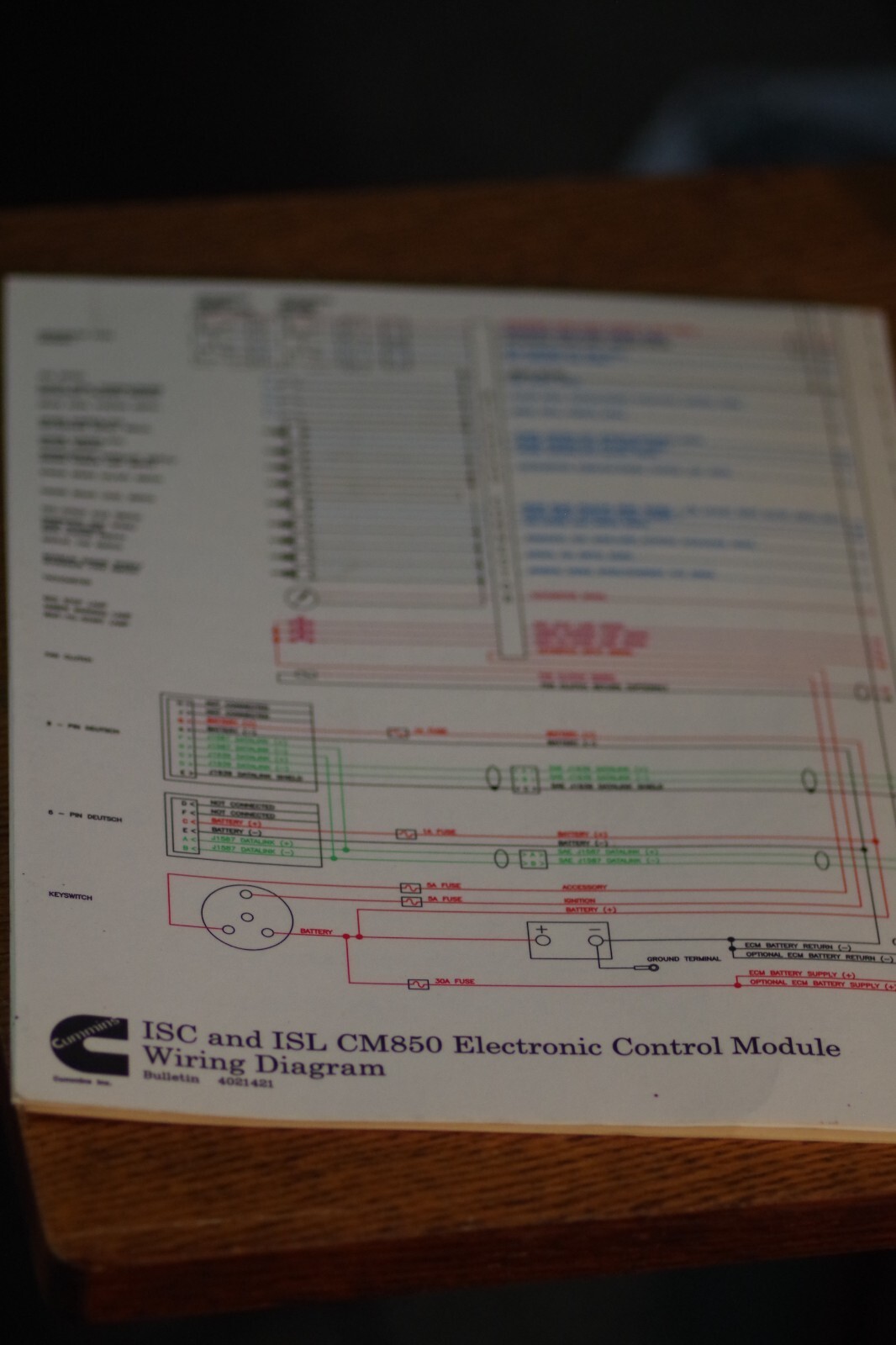 Cm850 Contol Module Cummins ISC and ISL CM850 Electronic Control Module Wiring Diagram ...