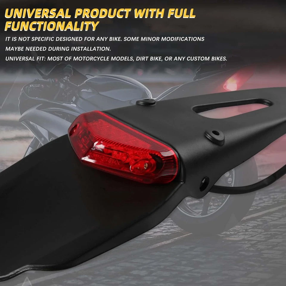 For Honda CR85R CR125R CR250R Motorcycle LED Rear Tail Light Fender Brake Lamp - Image 3 of 4