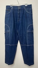 Fubu Jeans Mens 36x34 Blue Denim Cargo Baggy Y2K Hip Hop Skater Vintage