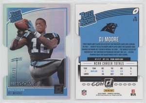2018 Panini Donruss Rated Press Proof Silver Die-Cut /75 DJ Moore #316 Rookie RC